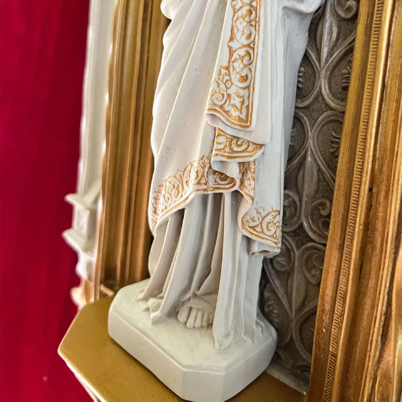 Capelinha Sagrada de Jesus de 65cm (Feito Detalhadamente a Mão) + BRINDE: Terço em Hematita