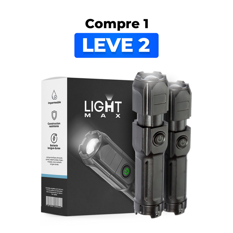 [COMPRE 1 & LEVE 2] LightMax - Lanterna Tática Indestrutível