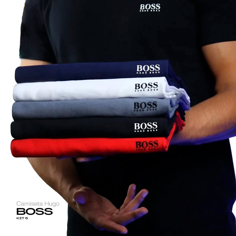 Kit 5 Camisetas Hugo Boss - Pague 3 e Leve +2 de Brinde