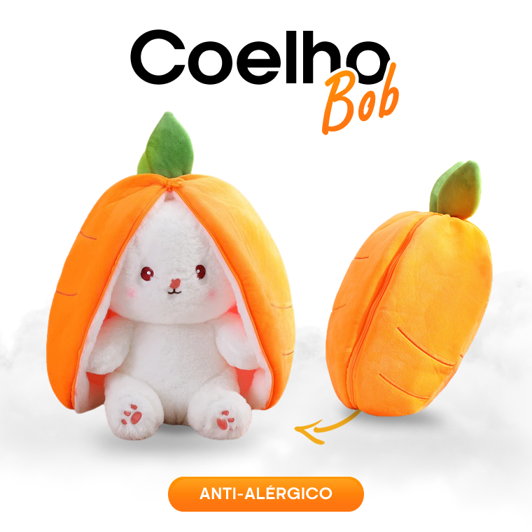 Coelho Bob | Amigo de Pelúcia Antialérgico + Frete Grátis